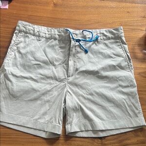 Outlier Men's Tan Swim Trunks with Blue Drawstring